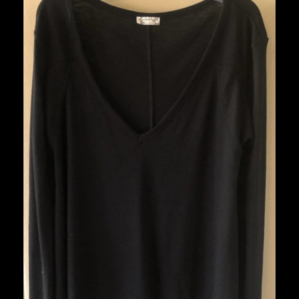 Free People Long Sleeve V Neck Top